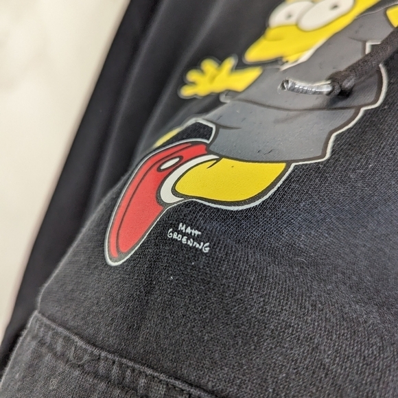 Neff Bart Simpson Hoodie Mens Large Black Skate Graphic Pullover Sweatshirt - Picture 8 of 11